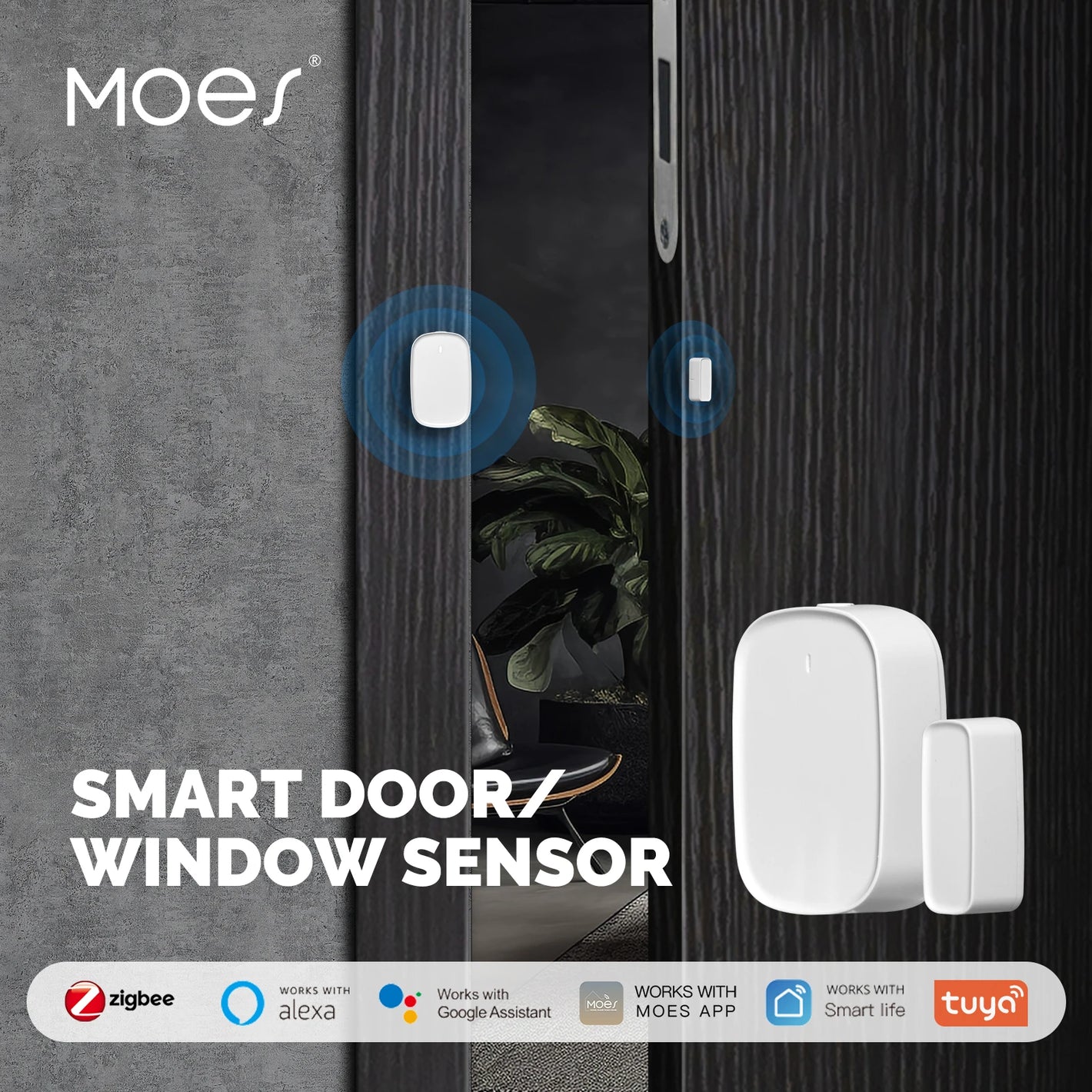ENGIES Tuya ZigBee Smart Window Door Gate Sensor Detector Smart Home Security Alarm System Smart Life Tuya App Remote Control