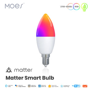 ENGIES Tuya Matter WiFi Smart Bulb Dimmable Led Light 16 Million RGB Colors  E14 Candle Lamp Voice Control Alexa Google Home