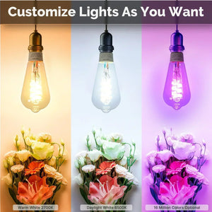 ENGIES Tuya WiFi Smart ST64 Edison LED Light Bulbs 16 Million RGB Color Changing 2700K-6500K Dimmable Work with Alexa/Google Home