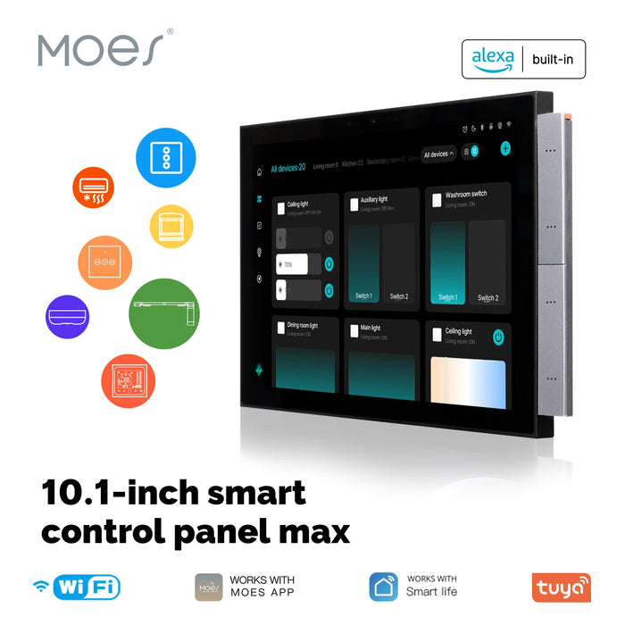 ENGIES Tuya Smart Home Control Panel Max 10.1inch Touch Screen with Bluetooth Zigbee Gateway Built-in Building Intercom Compatible