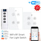 ENGIES New WiFi RF Smart Ceiling Fan Light 2/3 Way Control Smart Life/Tuya APP RF Remote Speed Control Alexa Google Home Compatible