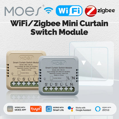ENGIES Tuya ZigBee WiFi Mini Curtain Switch Module Smart For Rocker Reset Switch Work With Google Home Alexa App Remote Control