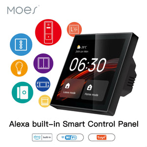 ENGIES Wifi Touch Center Control Panel，Tuya Screen， Bulid in Alexa Voice Control & ZigBee Gateway For Smart Scenes 4 Inches