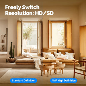 ENGIES Tuya Wi-Fi 6 Smart Indoor 4MP HD Security Pan/Tilt Camera Motion Tracking & Sound Detection Infrared Night Vision Monitor