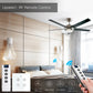 ENGIES New WiFi RF Smart Ceiling Fan Light 2/3 Way Control Smart Life/Tuya APP RF Remote Speed Control Alexa Google Home Compatible