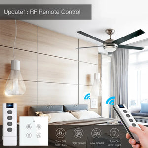 ENGIES New WiFi RF Smart Ceiling Fan Light 2/3 Way Control Smart Life/Tuya APP RF Remote Speed Control Alexa Google Home Compatible