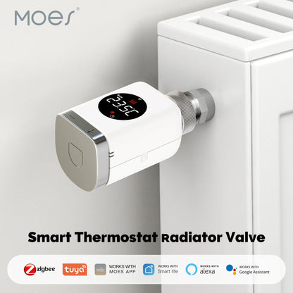 ENGIES Tuya Smart Wifi/ZigBee Thermostatic Radiator Valve TRV Programmable App Remote Temperature Controller with Alexa GoogleHome
