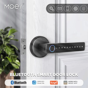 ENGIES Tuya Bluetooth Smart Fingerprint Door Handle Lock Electronic Password APP Remote Unlock Hotel Apartment Office Rental House