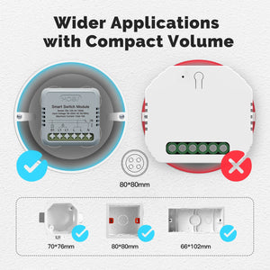 ENGIES Tuya ZigBee Smart Mini Switch Module Electricity Consumption Monitor Light Switch 1 Gang 16A Breaker Support Alexa Google
