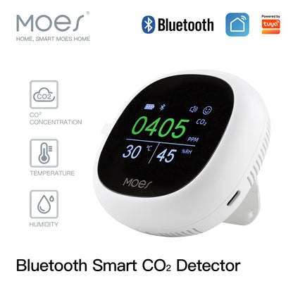 ENGIES Smart Tuya CO2 Detector Temperature Humidity Tester 3 in 1 Carbon  Dioxide Detector Air Quality Monitor WiFi alarm senor