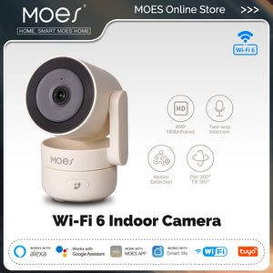 ENGIES Tuya Wi-Fi 6 Smart Indoor 4MP HD Security Pan/Tilt Camera Motion Tracking & Sound Detection Infrared Night Vision Monitor