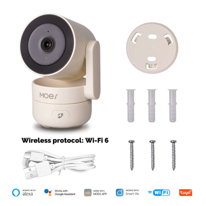 ENGIES Tuya Wi-Fi 6 Smart Indoor 4MP HD Security Pan/Tilt Camera Motion Tracking & Sound Detection Infrared Night Vision Monitor