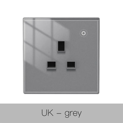 ENGIES ZigBee Smart Wall Socket Glass Panel Outlet Power Monitor tuya Wireless Control Mesh Timer Alexa Google Home voice UK EU FR