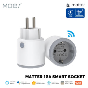 ENGIES Smart EU/US/UK Plug Matter WiFi Socket 15/16A Timer Outlet Power Monitor Support TUYA  Apple Homekit with Google Home Alexa